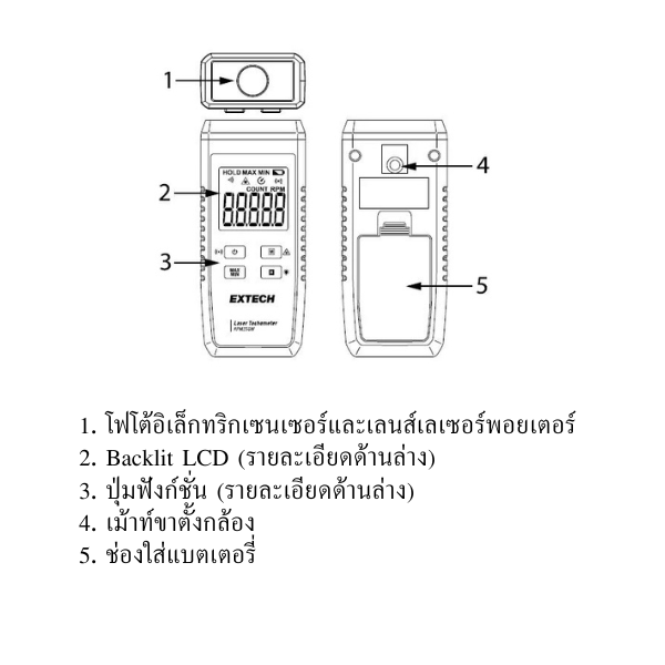 EXTECH EX-RPM250W เครื่องวัดความเร็วรอบ พร้อม Bluetooth